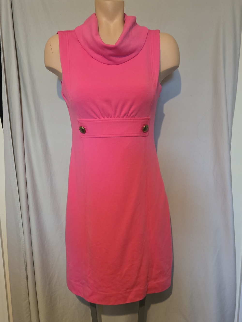 Lilly Pulitzer Lulu Dress Pink Ponte Knit Cowl Neck Dress